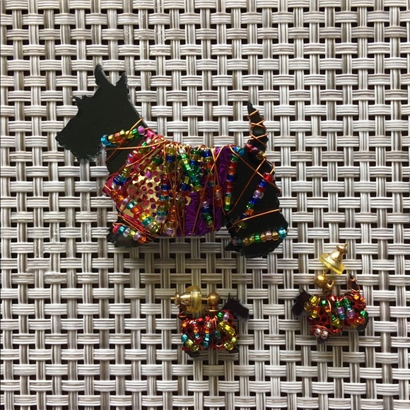 Jewelry - Scottish Terrier/Scottie Brooch/Pin + Earrings